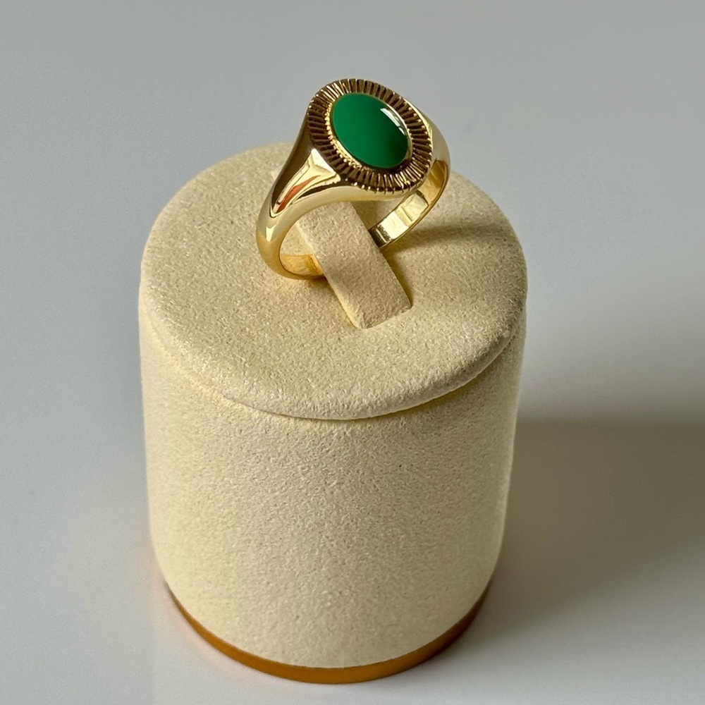 Gorjana Gold and Green Ring - Picture 7 of 8